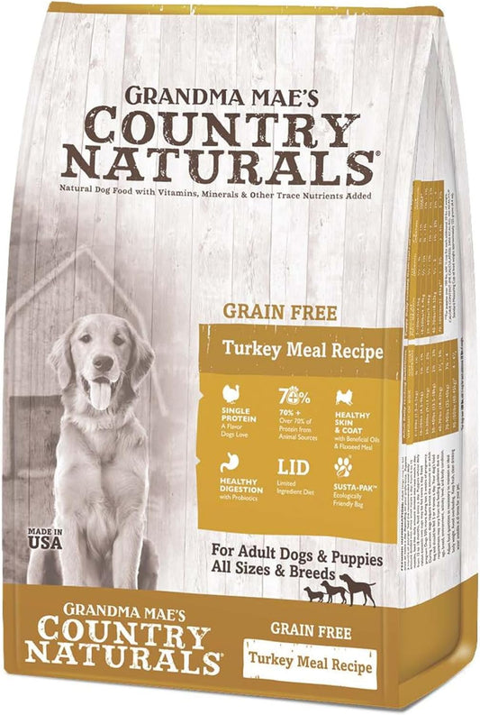 Grandma-Mae’s-Country-Naturals-Dry-Dog-Food,-Grain-Free-Formula,-Turkey,-Slow-Cooked-241
