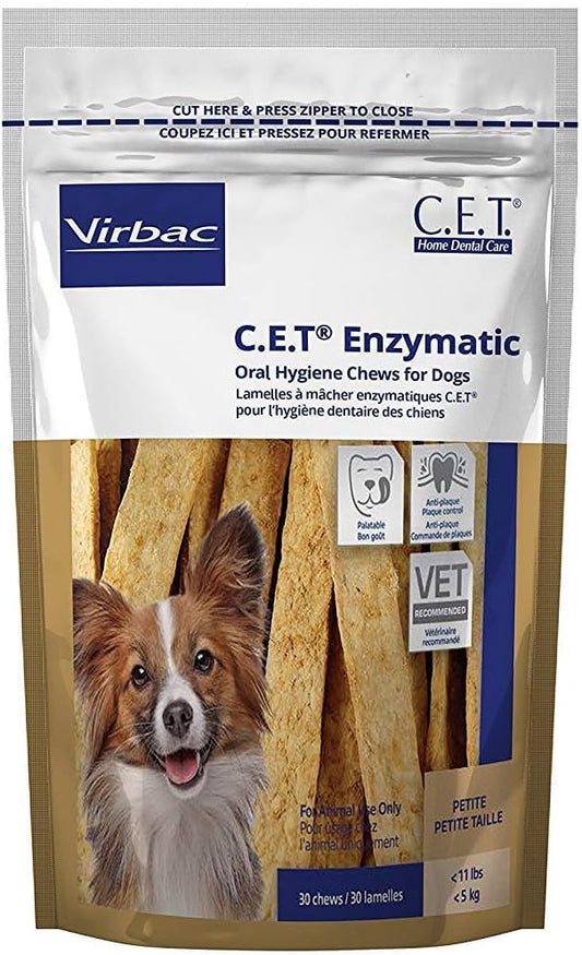 Virbac-C.E.T.-Enzymatic-Oral-Hygiene-Chews,-Small-Dog,-30-Count,Beef,0.65-pounds--2488