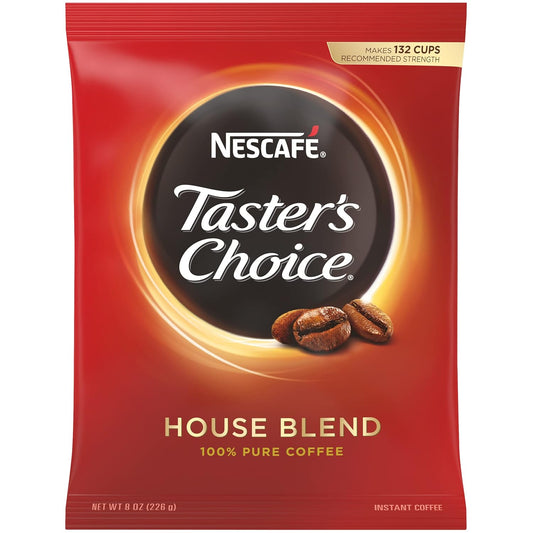 Nescafe-Instant-Coffee,-Taster's-Choice-Light-Roast-House-Blend,-8-oz-Bulk-Pouch-2468