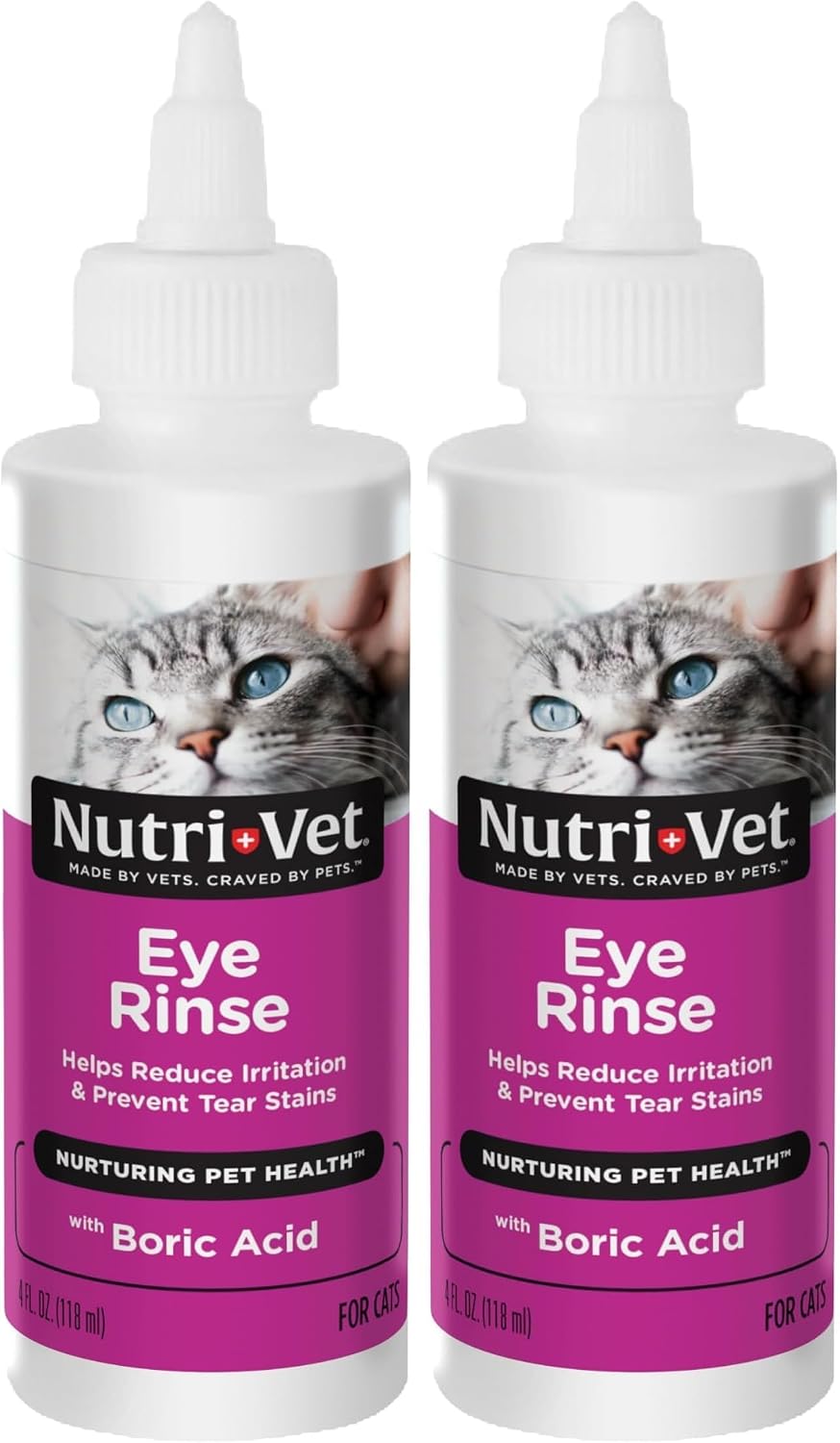 Nutri-Vet-Cat-Eye-Rinse,Sterile-Solution-Gently-Cleanses-Eyes-&Surrounding-Tissue,Removes-Debris-Pollen-and-682