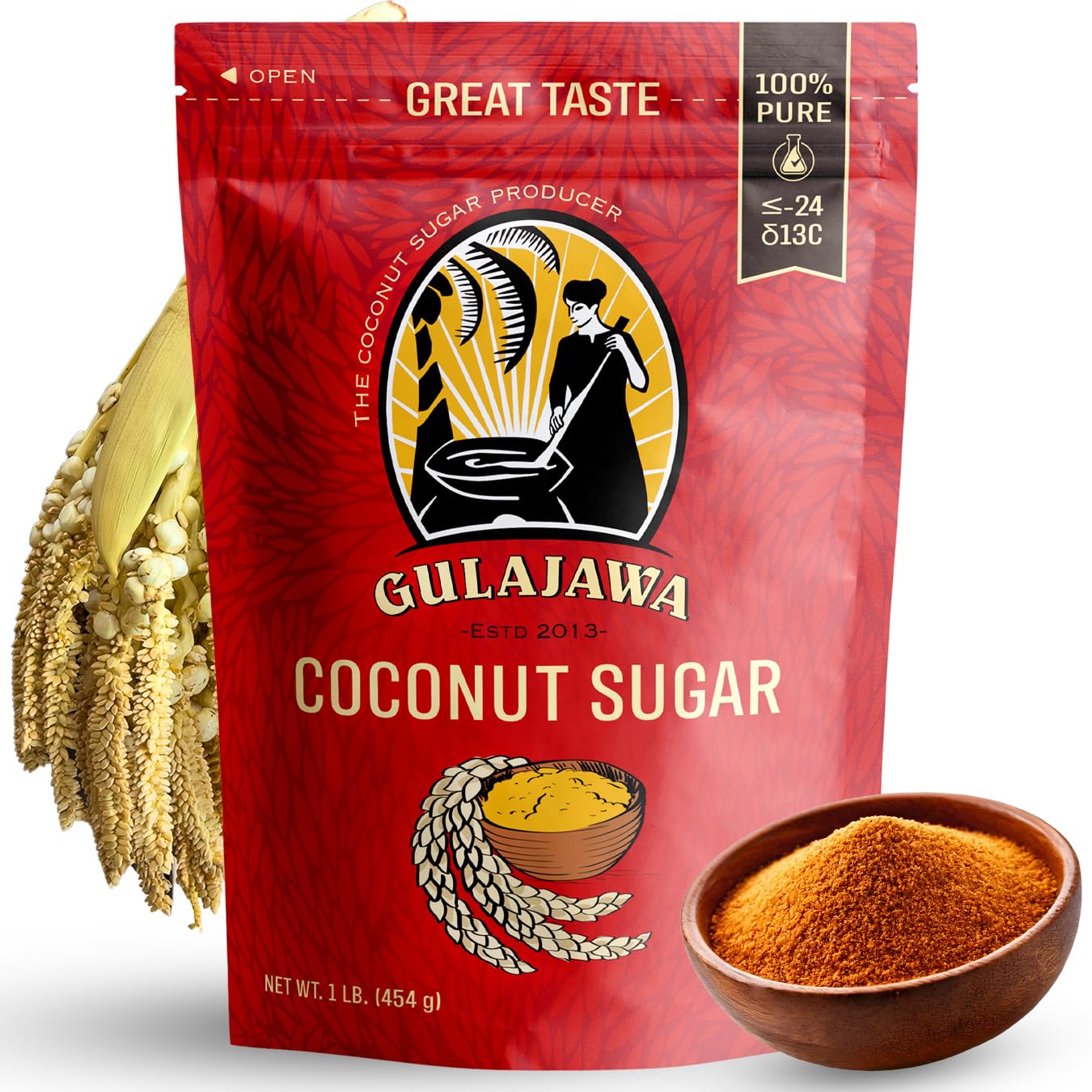 GULAJAWA-Javanese-Coconut-Sugar-1-Pure-Palm-Sugar-Caramel-Toffee-Flavor-for-Beverages,-Dry-&-971