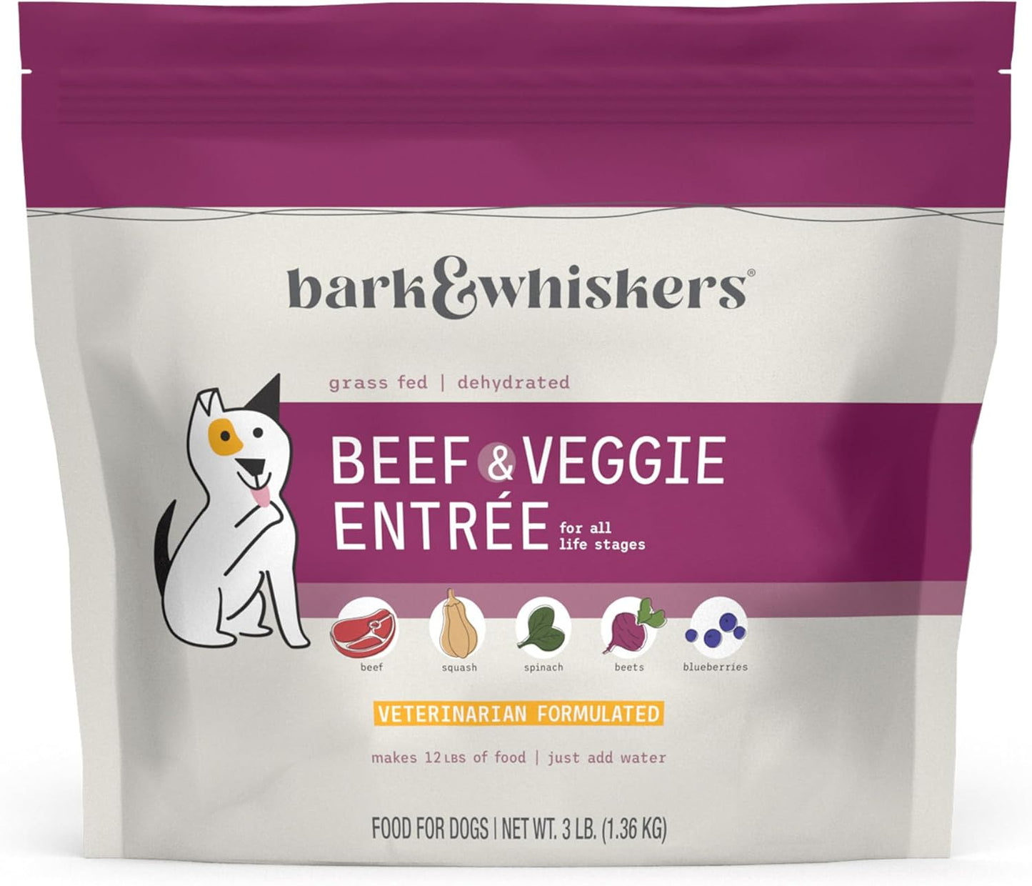 Bark-&-Whiskers-Entré-deshidratado-de-carne-y-verduras,-1460