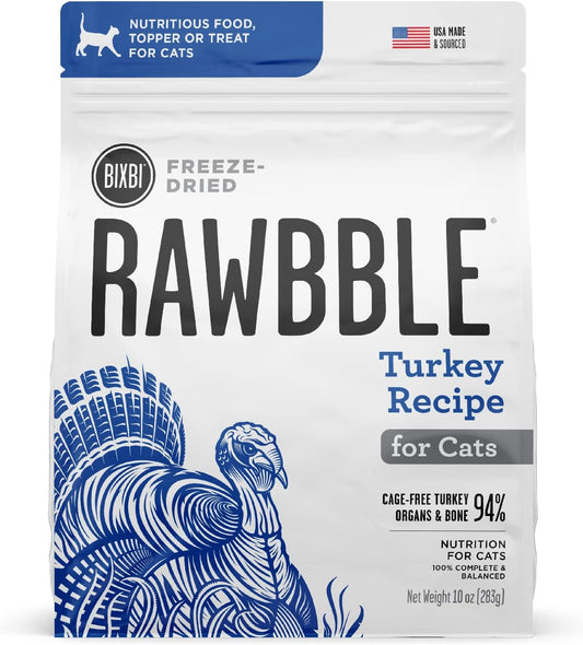 BIXBI-Rawbble-Freeze-Dried-Cat-Food,-Turkey-Recipe,-10-oz---0.94-Meat-825