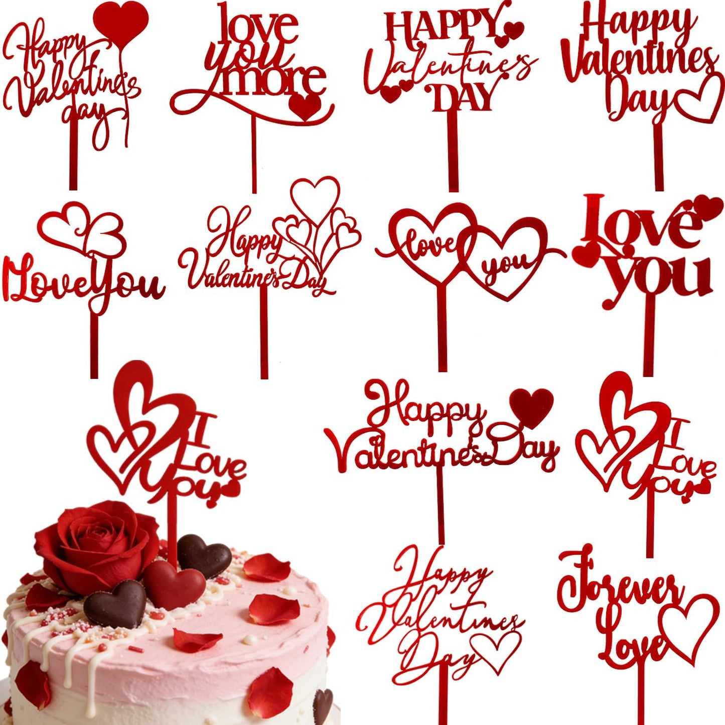 12Pcs-Happy-Valentine's-Day-Cake-Topper,-Acrylic-Valentines-Cake-Topper-Sweet-Love-Heart-Cupcake-565