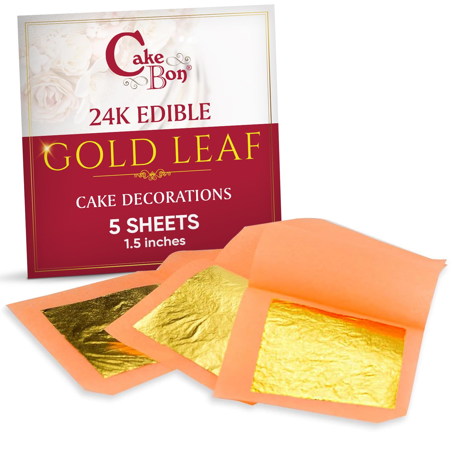 Edible-Gold-Leaf-24K-by-Cakebon---Cake-Decorations,-Loose-Gold-Leaf---inches,-33