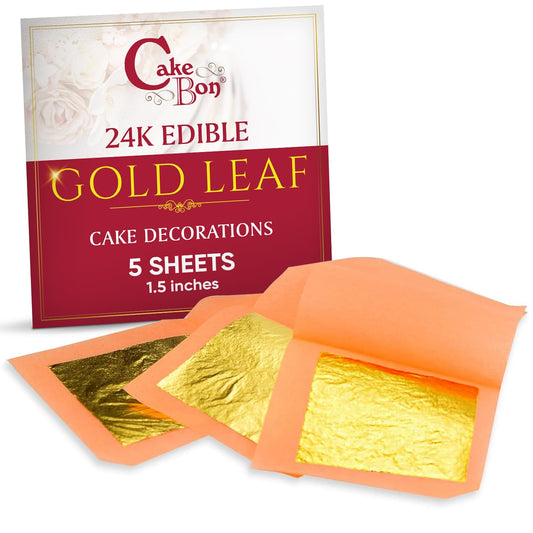 Edible-Gold-Leaf-24K-by-Cakebon---Cake-Decorations,-Loose-Gold-Leaf---inches,-33