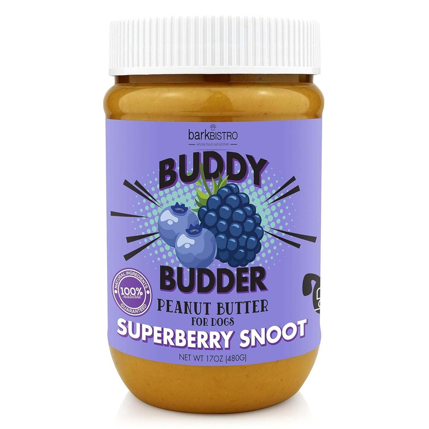 BUDDY-BUDDER-Superberry-Snoot,-1-Natural-Dog-Peanut-Butter,-Peanut-Butter-Treat,-2258
