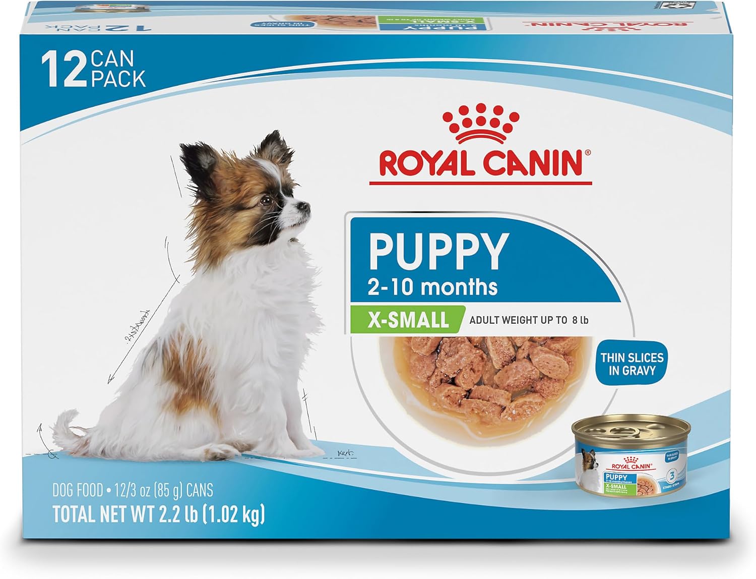 Royal-Canin-Size-Health-Nutrition-X-Small-Puppy-Thin-Slices-in-Gravy-Dog-Food,-2387