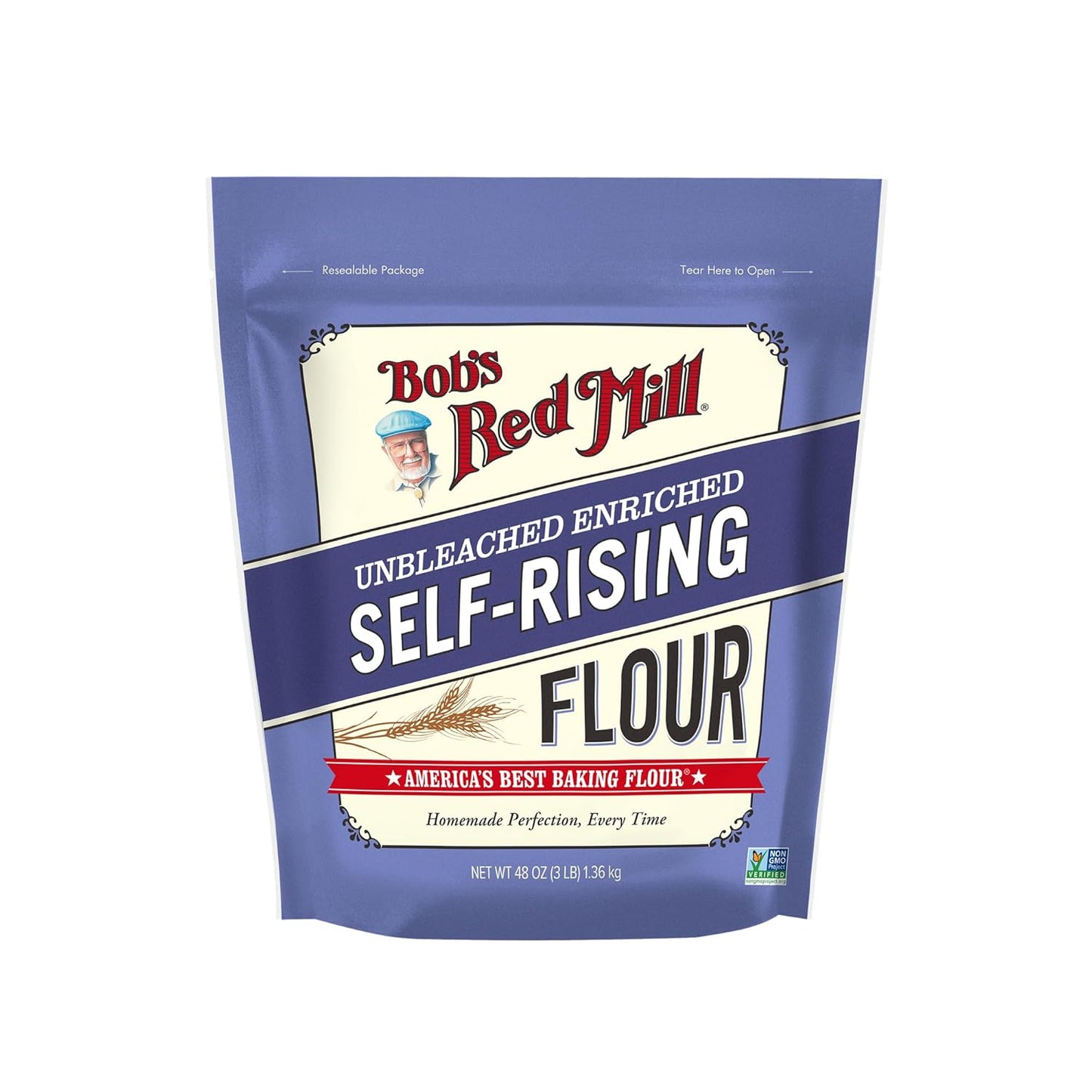 Bob’s-Red-Mill-Self-Rising-Flour---3-lb-Bag,-Ideal-for-Biscuits,-Quick-Non-GMO,-2105