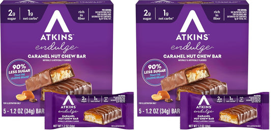 Atkins-Endulge-Caramel-Nut-Chew-Bar,-Dessert-Favorite,-1g-Sugar,-Good--Source-of-Fiber,-Count-313