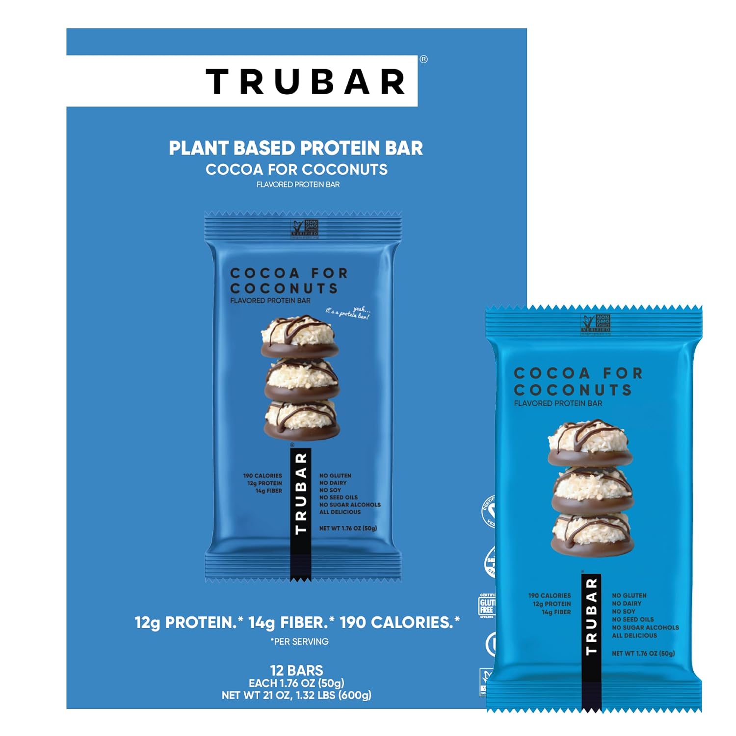 TRUBAR-Vegan-Protein-Bar,-Cocoa-For-Coconuts,-Gluten-Free,-Plant-Based--Protein,-Dairy-Free,-GMO,-2060