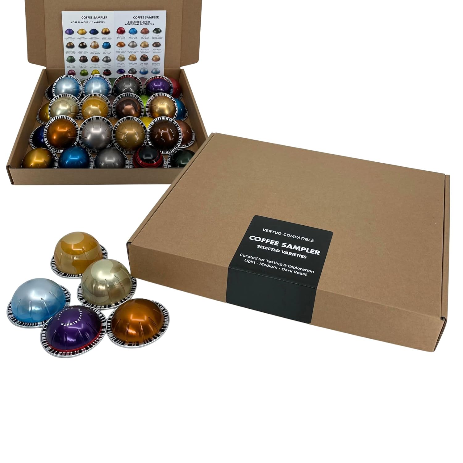 Discovery-Coffee-Sampler,-16/32-Variety-Pack-|-Assorted-Coffee-Pods-with-Flavor-Guide-675