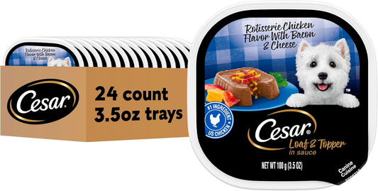 Cesar-Loaf-&-Topper-in-Sauce-Wet-Dog-Food,-Rotisserie-Chicken-Flavor-with-2125