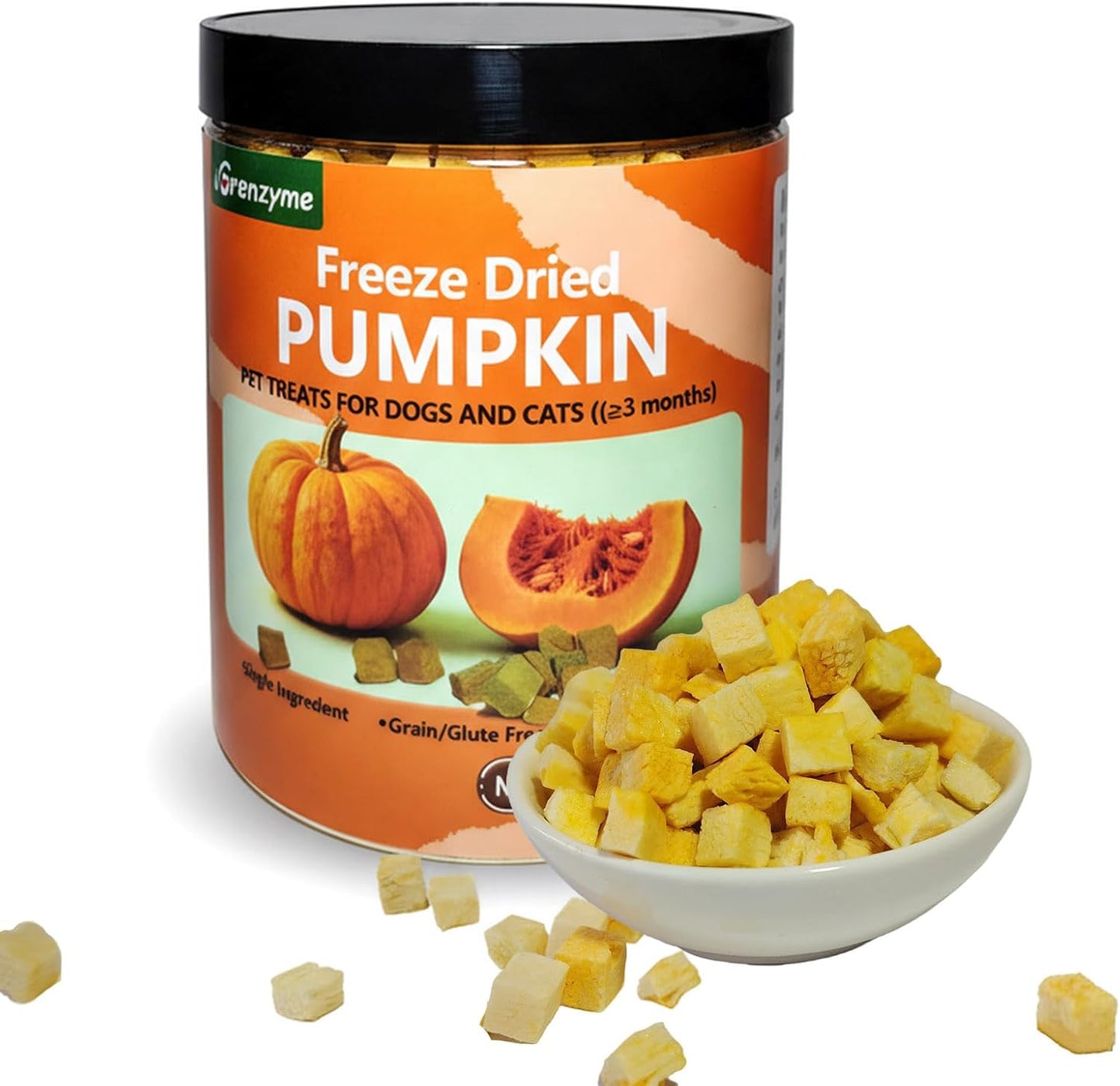 Freeze-Dried-Pumpkin-Dog-&-Cat-Treats,-Single-Ingredient-Natural-Pumpkin-Snacks,-High-697