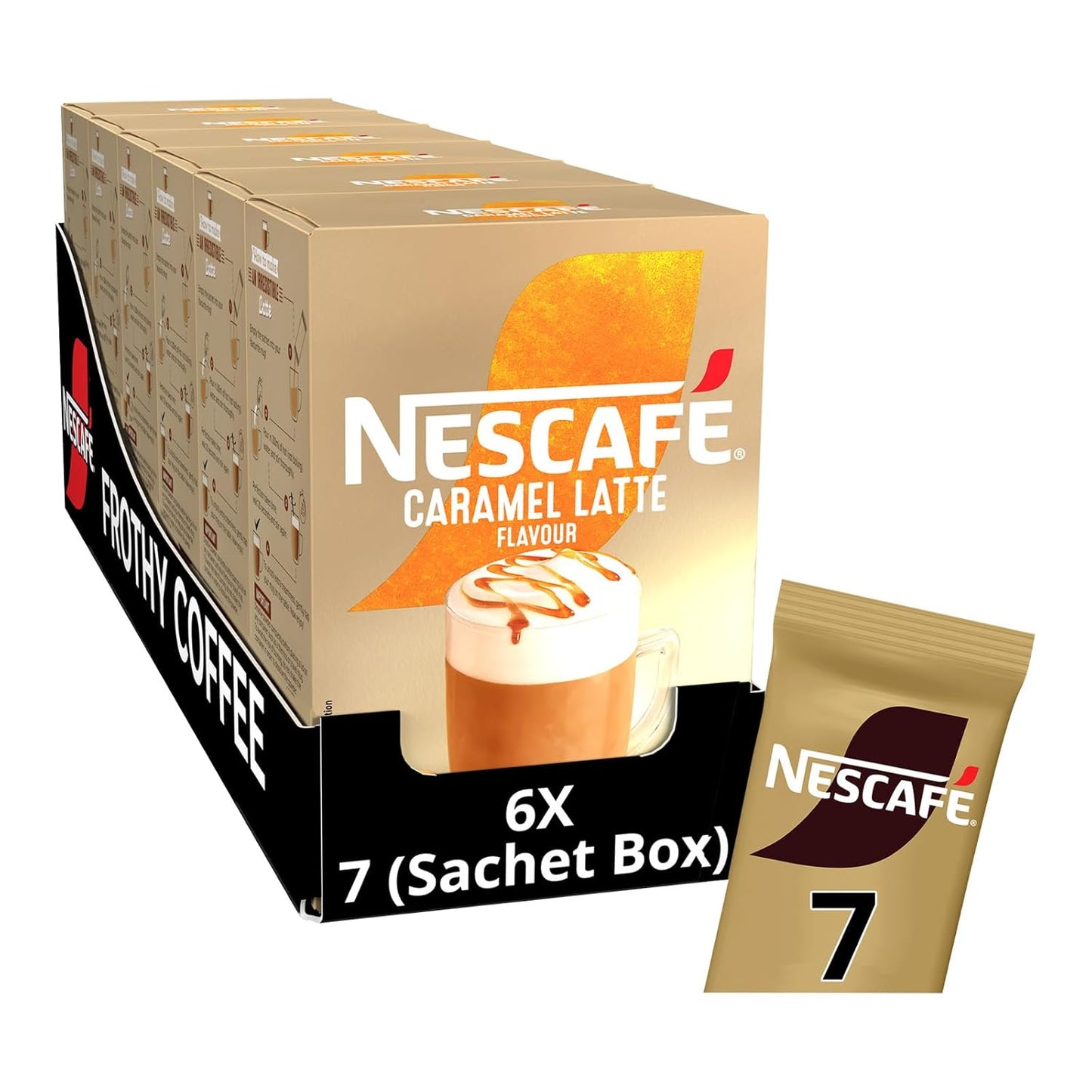 NESCAFÉ-LATTE-Caramel-Instant-Coffee-Sachets-x7-(Pack-of-6,-Total-42-Sachets)-439