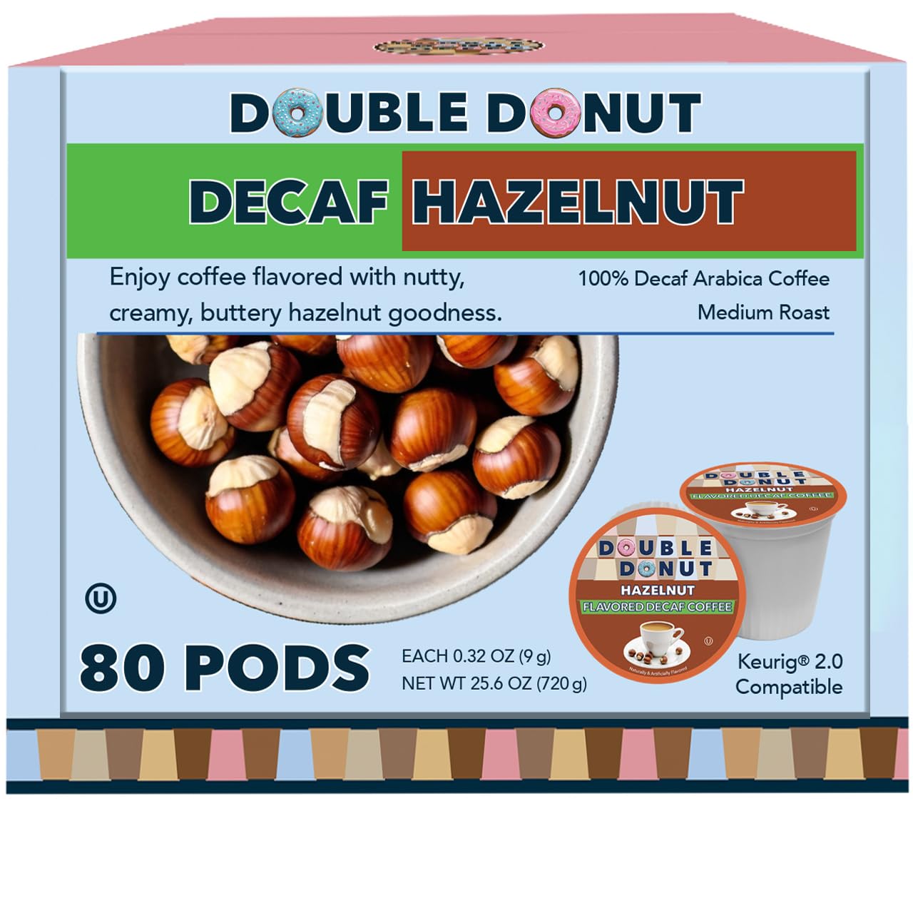 Double-Donut-Coffee-Flavored-Decaf-Coffee,-Decaf-Hazelnut-Coffee,-Decaf-Coffee-Pods-for-2440