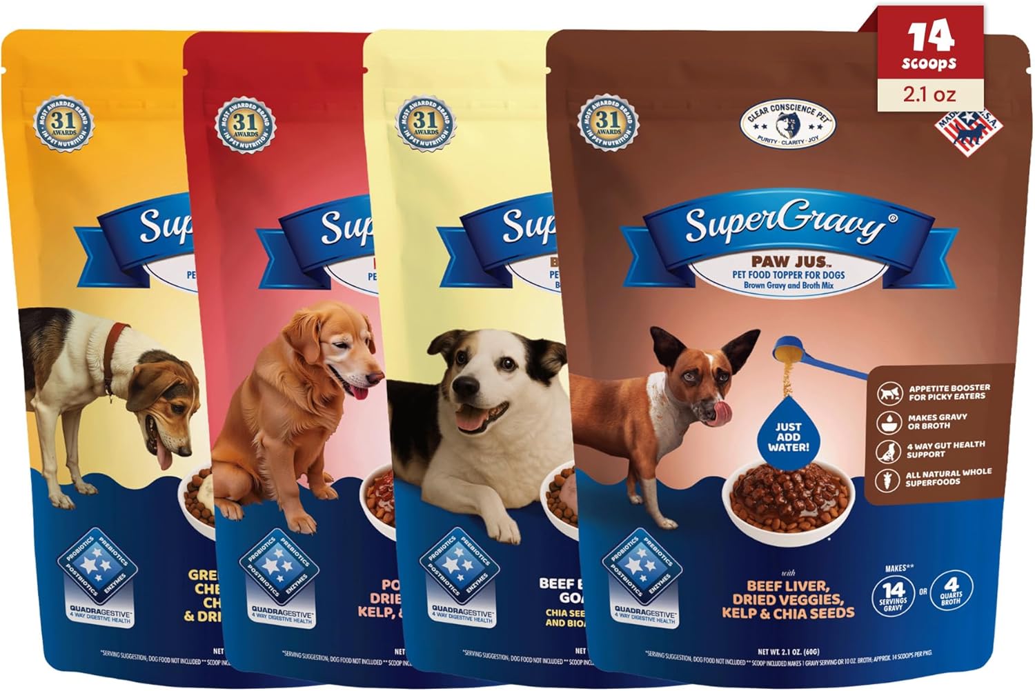 Clear-Conscience-PET®-Four-Pack-SuperGravy®-Natural-Dog-Food-Gravy-Topper,-Hydration-Broth-Mix,-258