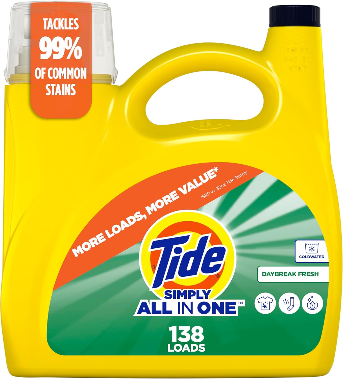 Tide-Simply-All-In-One-Liquid-Laundry-Detergent,-Daybreak-Fresh-Scent,-138-3714