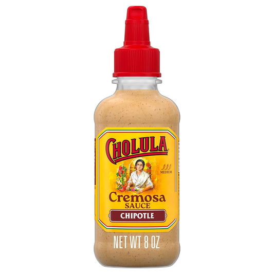 Cholula-Cremosa-Sauce,-Chipotle,-Medium-Heat,-Creamy,-Smoky,-Squeezable-Topping-For-Elotes,-2036
