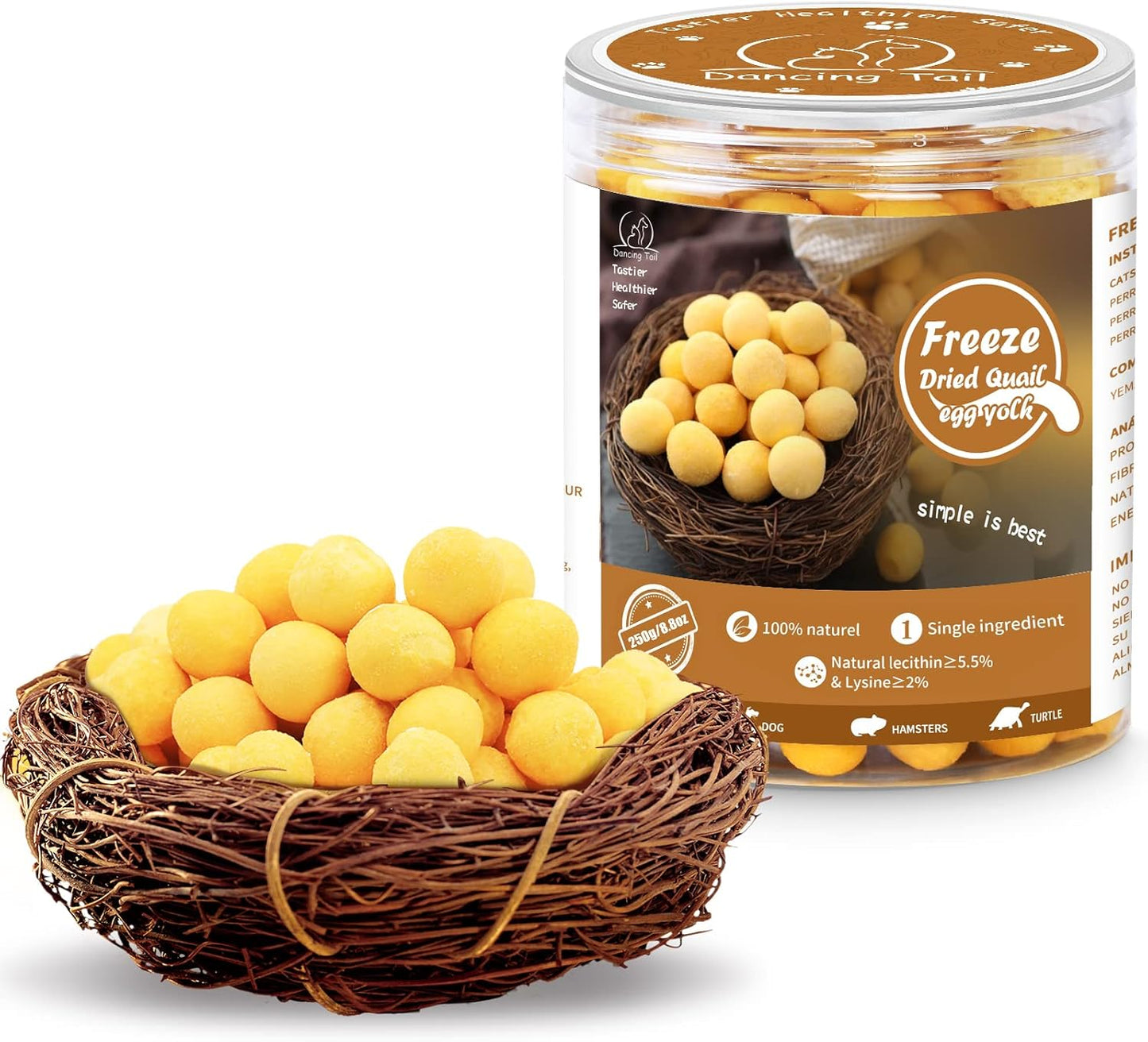 Dancing-Tail-Freeze-Dried-Cat-and-Dog-Treats,-Limited-Ingredient-Quail-Yolk-2099