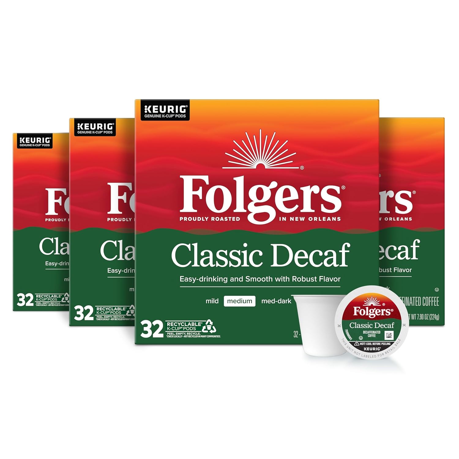 Folgers-Café-descafeinado-clásico,-cápsulas-Keurig-K-Cup,-128-unidades------2385
