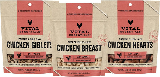 Vital-Essentials-Freeze-Dried-Raw-Cat-Treats,-Chicken-Lovers-Variety-Pack,-Chicken-Breast-Treats-57