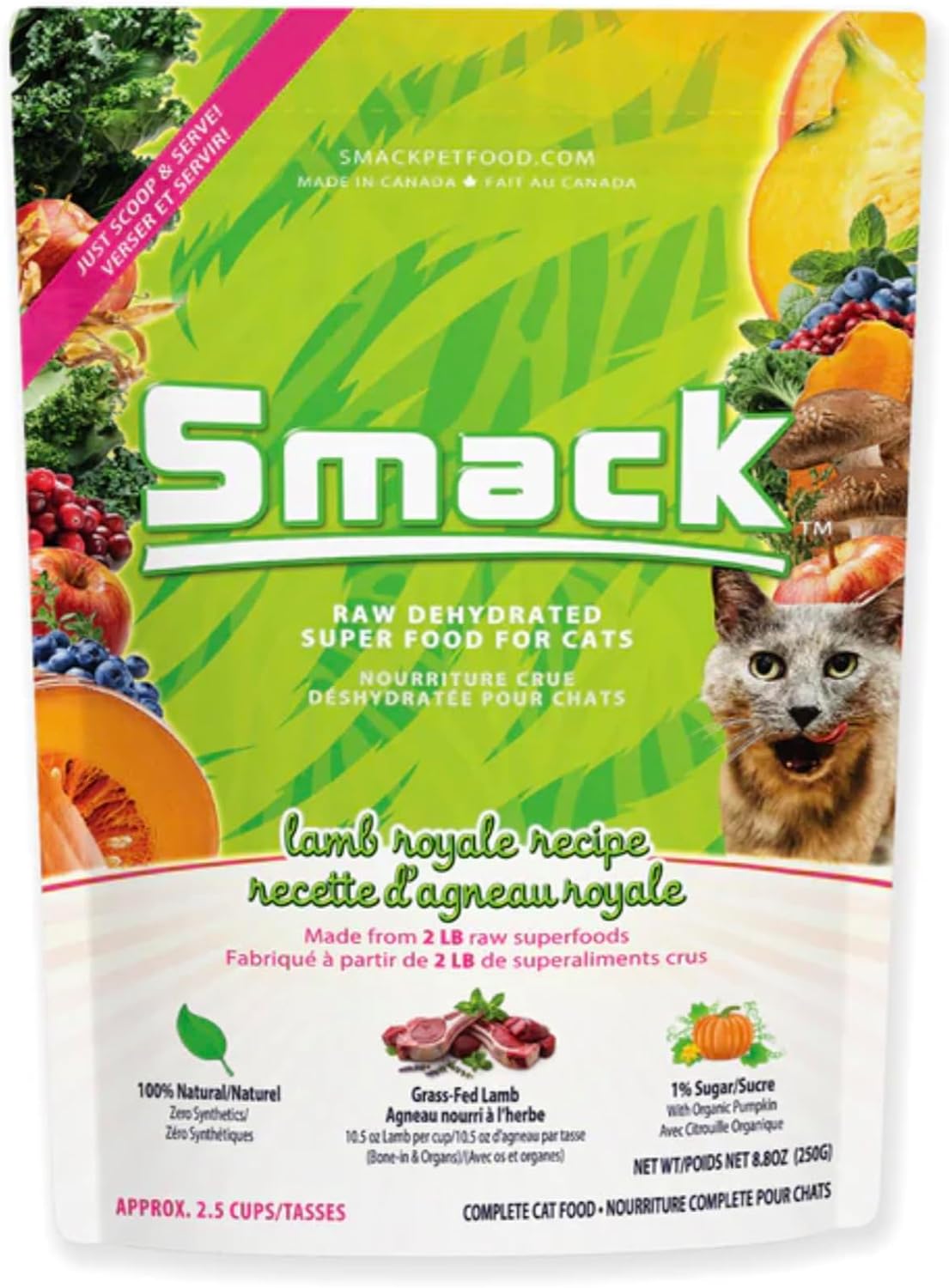 Smack-Raw-Dehydrated-Lamb-Royale-Cat-Food-(8.8oz)------------188