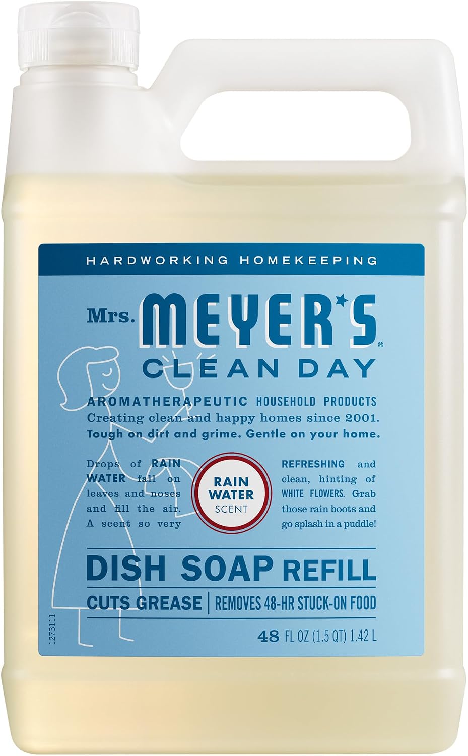 MRS.-MEYER'S-CLEAN-DAY-Liquid-Dish-Soap-Refill,-Rain-Water,-48-fl.-328