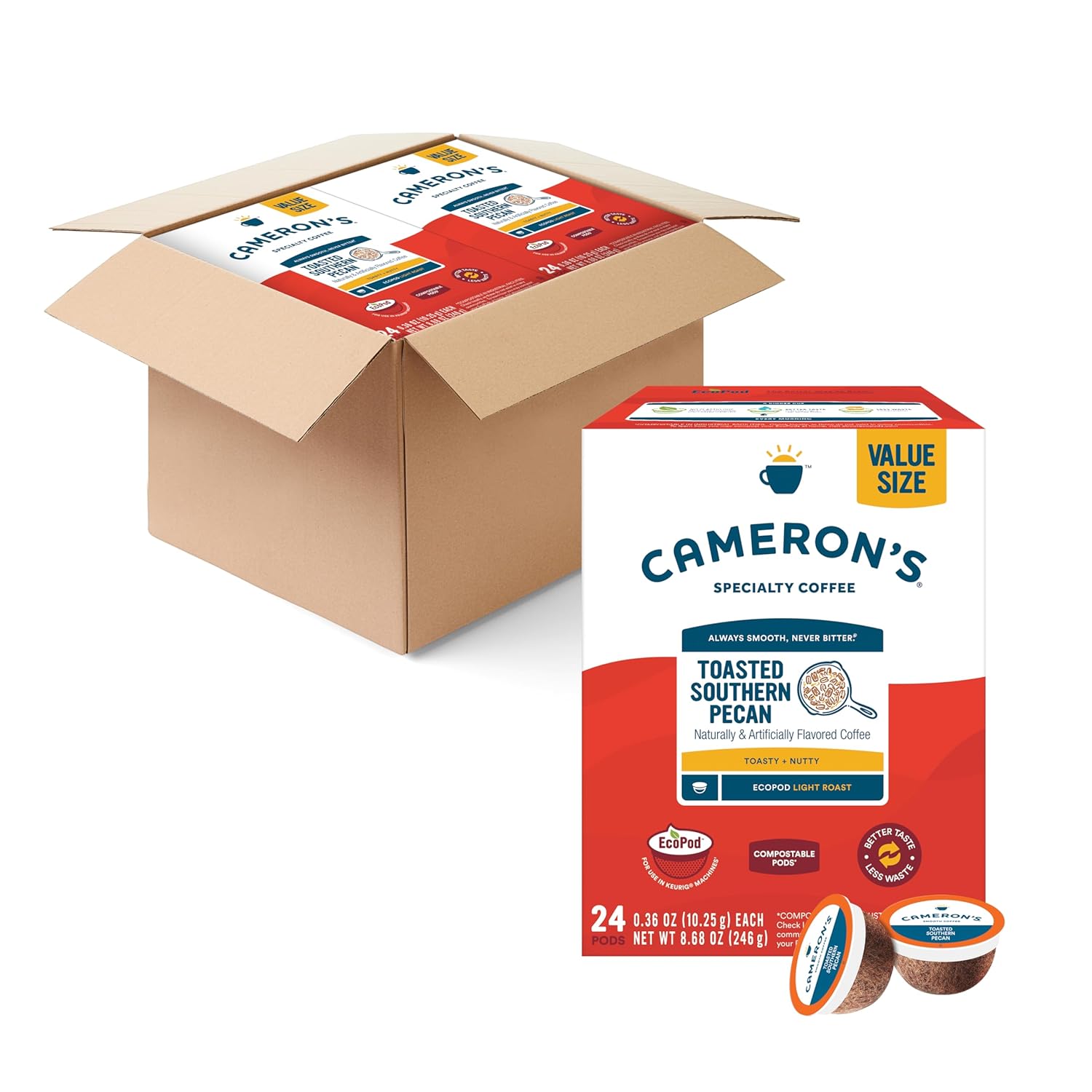 Cameron's-Coffee-Single-Serve-Pods,-Flavored,-Toasted-Southern-Pecan,-96-Count-----1765