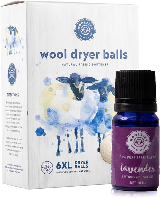 Woolzies-Wool-Dryer-Balls-Organic:-6-XL-Laundry-Balls-for-Dryer-+-97