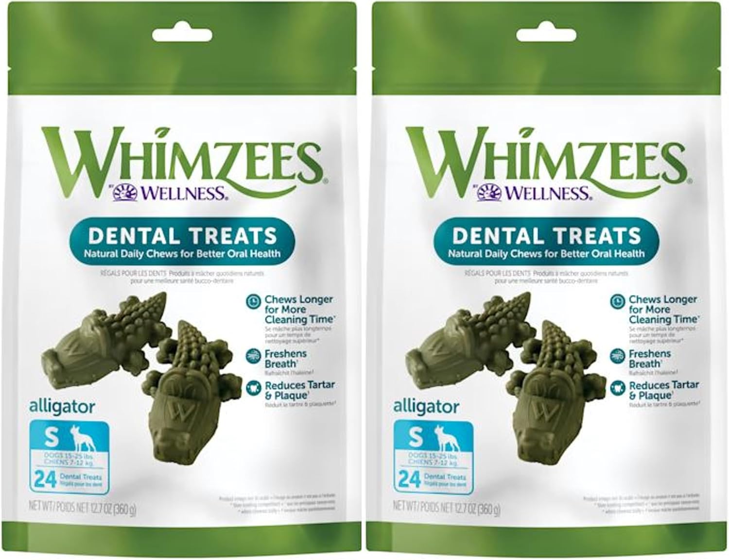 Whimzees-(2-Pack)-Natural-Grain-Free-Dental-Dog-Treats,-Alligator-----664
