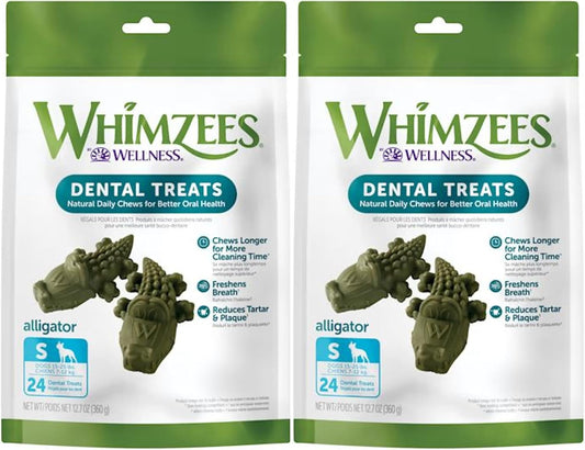 Whimzees-(2-Pack)-Natural-Grain-Free-Dental-Dog-Treats,-Alligator-----664