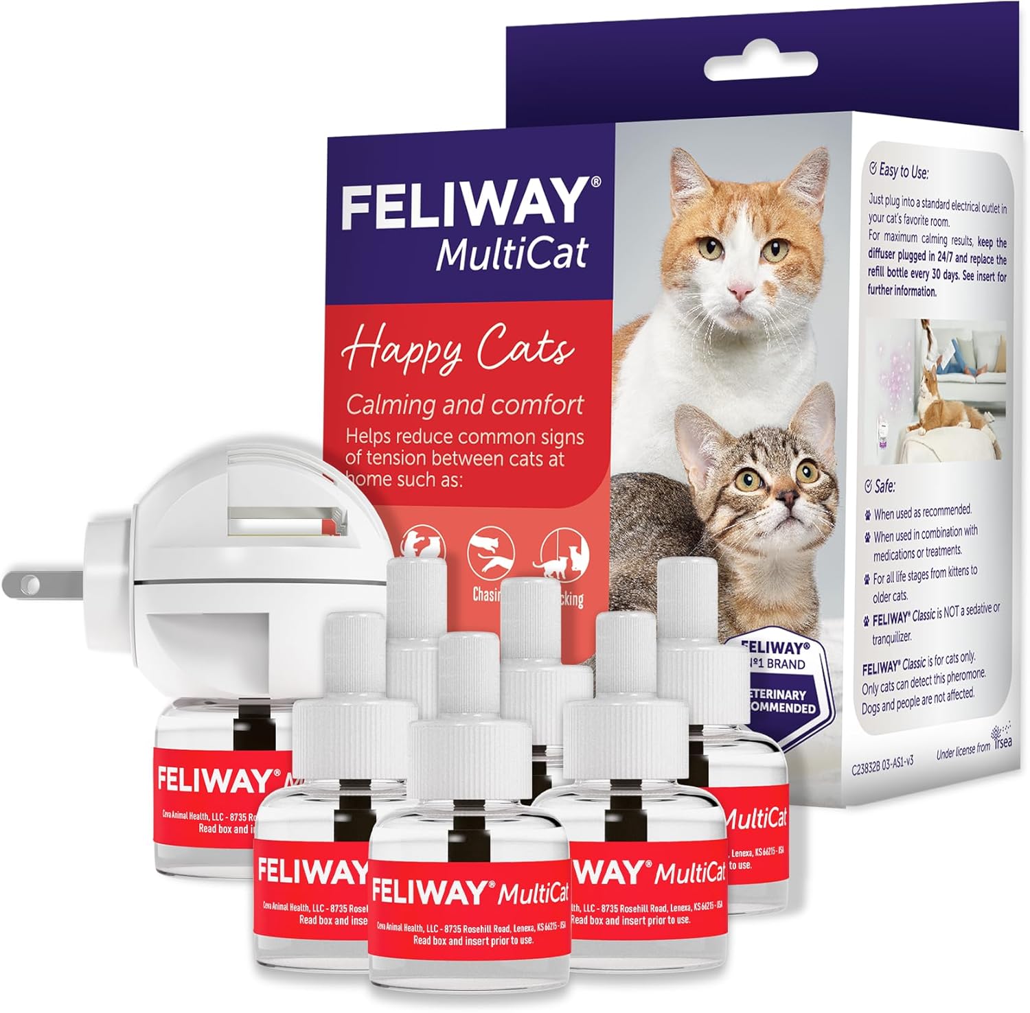 FELIWAY-MultiCat-Cat-Calming-Diffuser-Kit-and-6-Pack-Refill-–-Helps-Reduce-1228