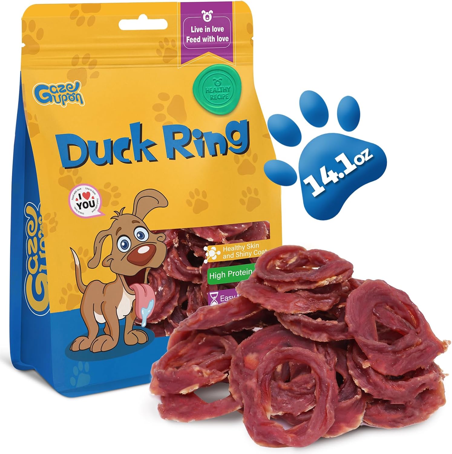 Dog-Treats-Duck-Jerky-Rings,-Natural-Duck-Breast,-2136