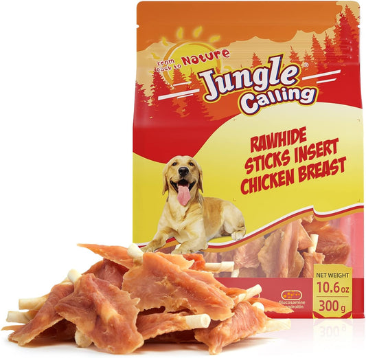 Dog-Treats,-Chicken-Jerky-Wrapped-Rawhide-Chew-Sticks,-2459