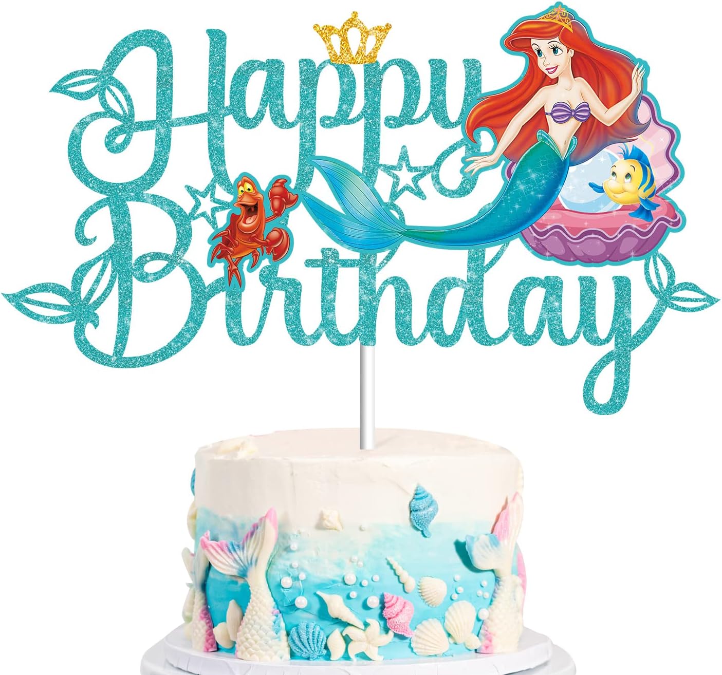 Little-Mermaid-Cake-Topper,-Mermaid-Cake-Decorations-3173