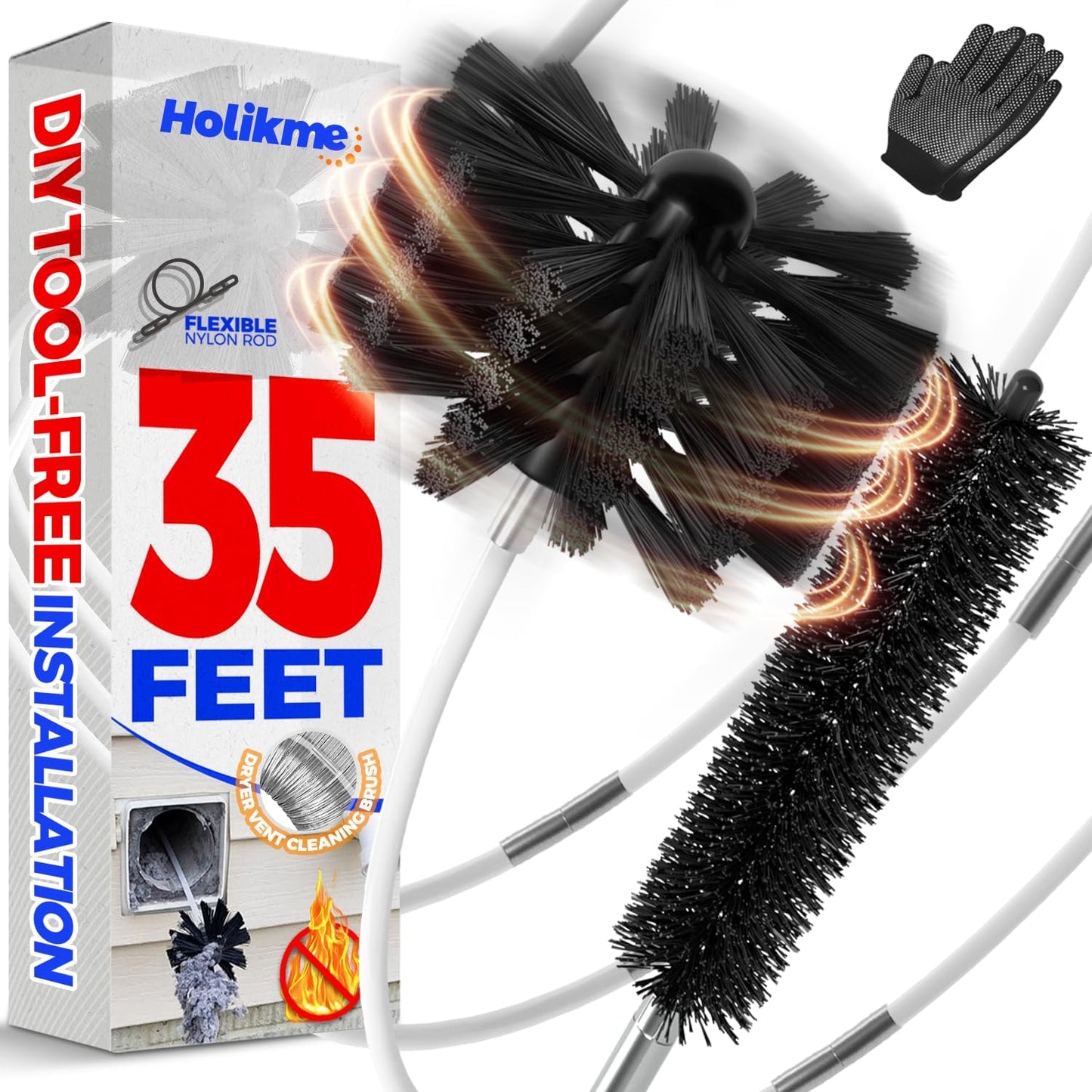 Holikme-35-Feet-Dryer-Vent-Cleaner-Kit,-Lint-Remover,-Synthetic-4777