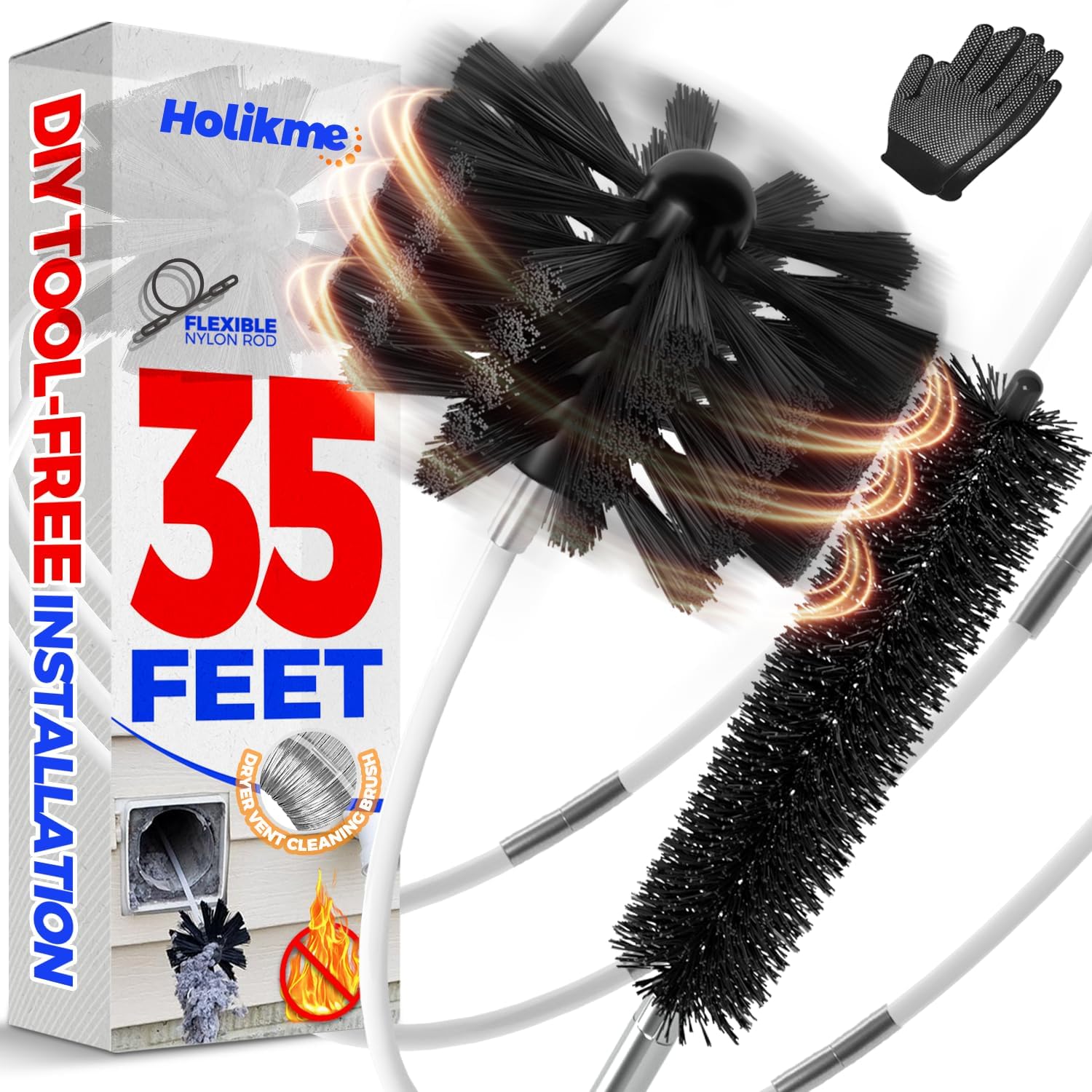Holikme-35-Feet-Dryer-Vent-Cleaner-Kit,-Lint-Remover,-Synthetic-4777