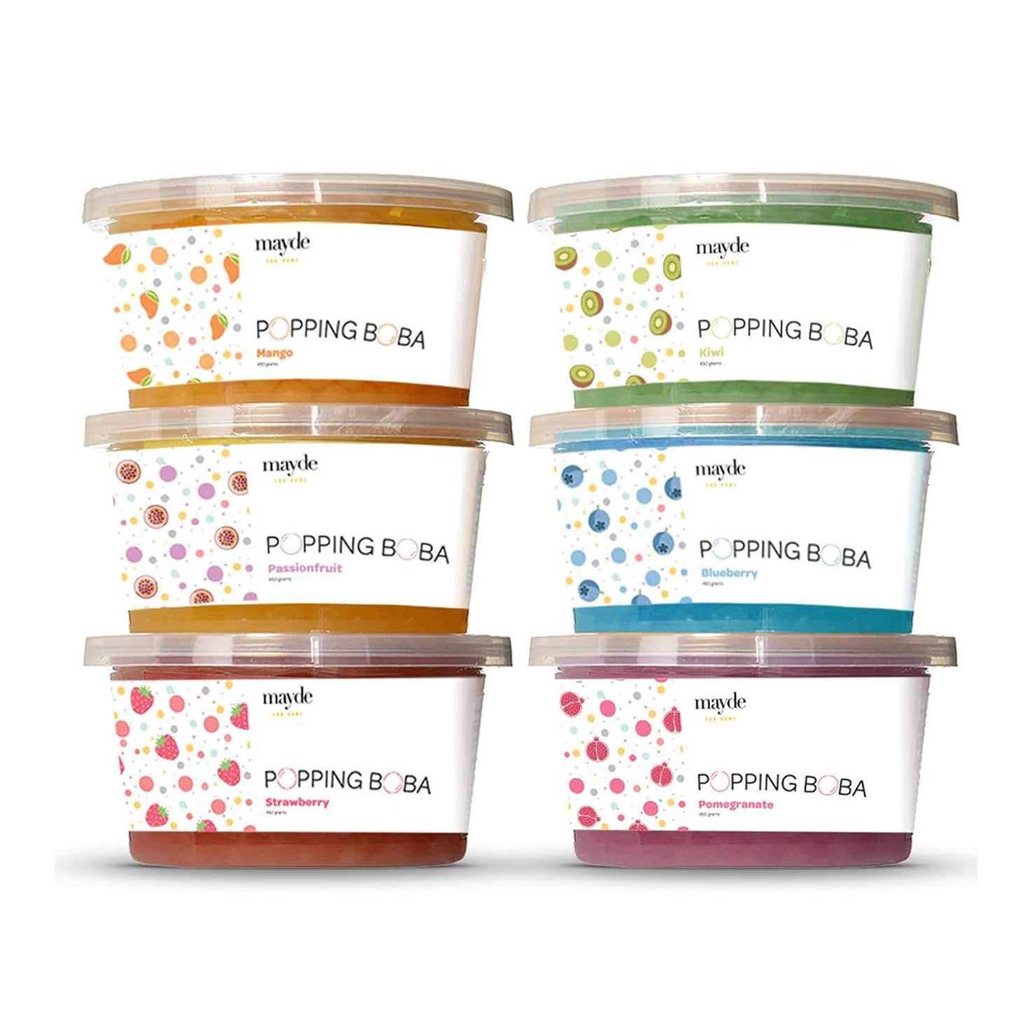 Mayde-Bursting-Popping-Boba-Pearls,-6-Flavor-Party-Kit,-490-gms,--6-Pack-|-Mango,-641