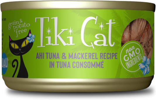 Tiki-Cat-Luau-Wet-Cat-Food,-Ahi-Tuna-&-Mackerel,-2.8-oz.-Cans-1077