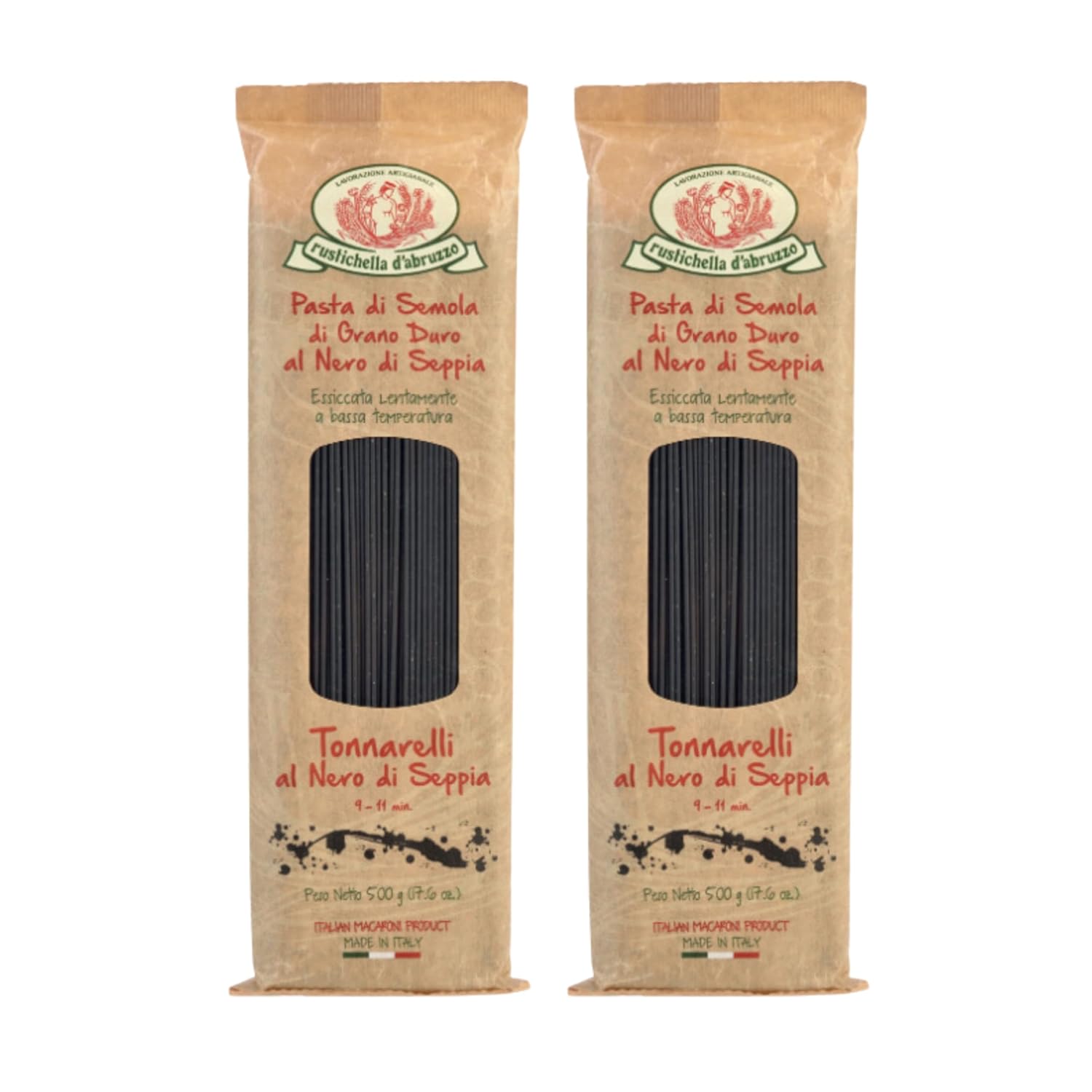 Rustichella-d'Abruzzo-Tonnarelli-with-Squid-Ink,-Long-Italian-Pasta-Cuttlefish,-799