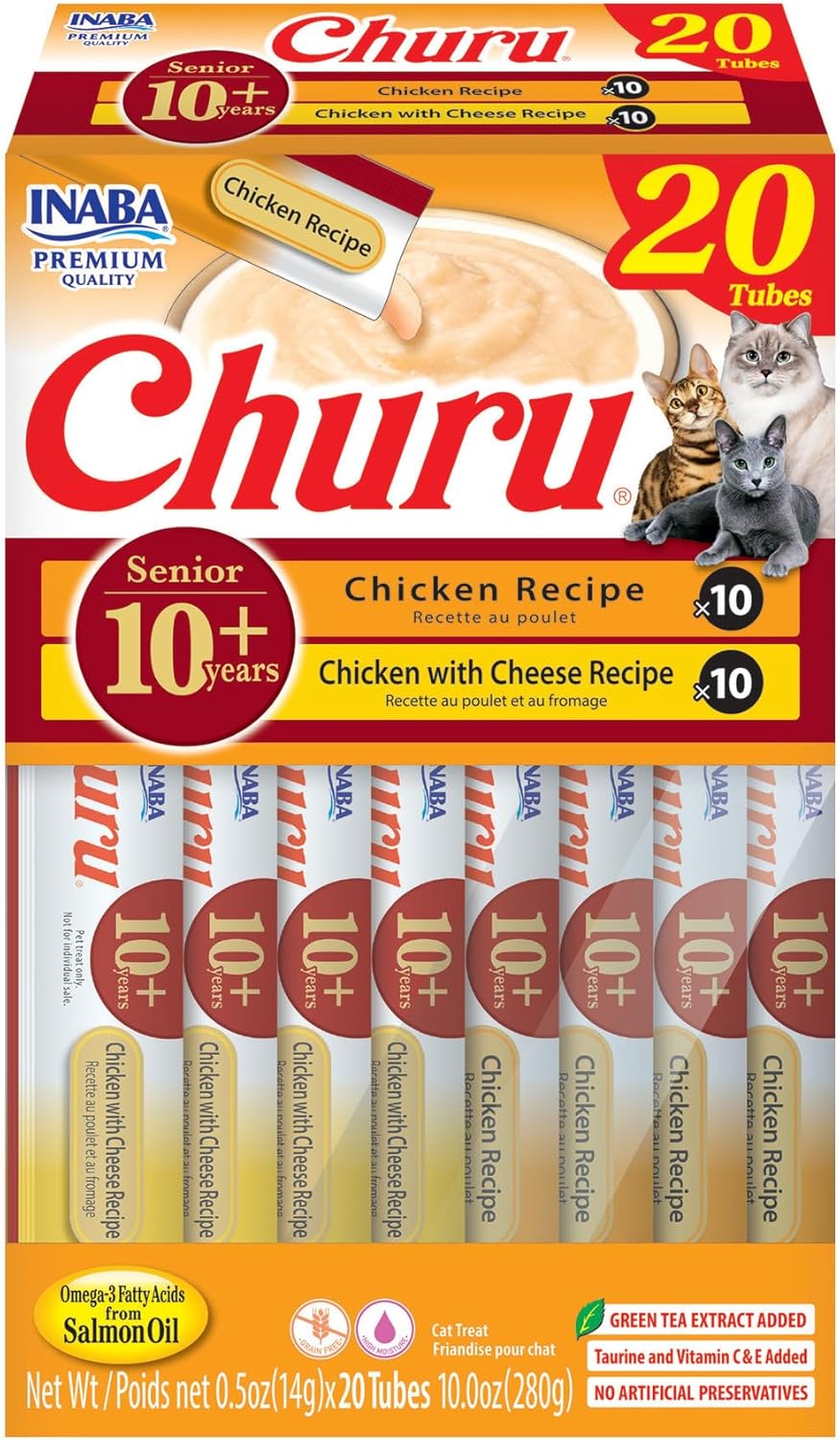 INABA-Churu-for-Senior-10+,-Creamy-Lickable-Cat-Treats-with-Taurine,-Vitamin-E-&-588