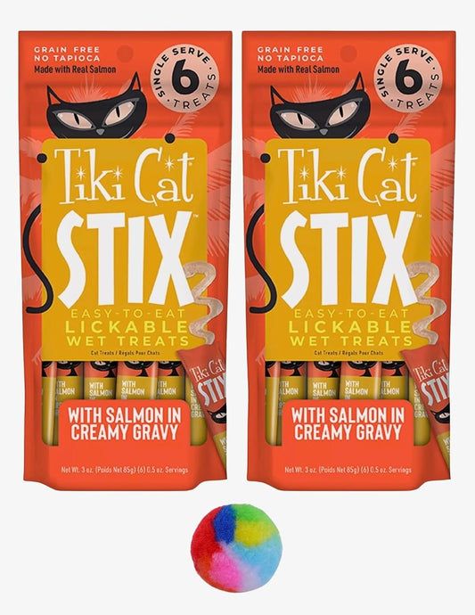 Tiki-Cat-Stix-Wet-Treats,-Grain-Free-Lickable-Smooth-Mousse-Blend-with-Salmon-in-165