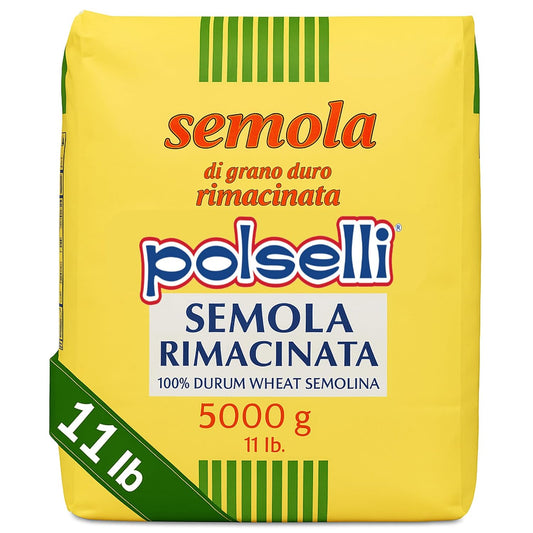 POLSELLI-Italian-Semola-Flour,-Fine-Ground-Semolina-Rimachinata,-5-kg-|-Fine-507