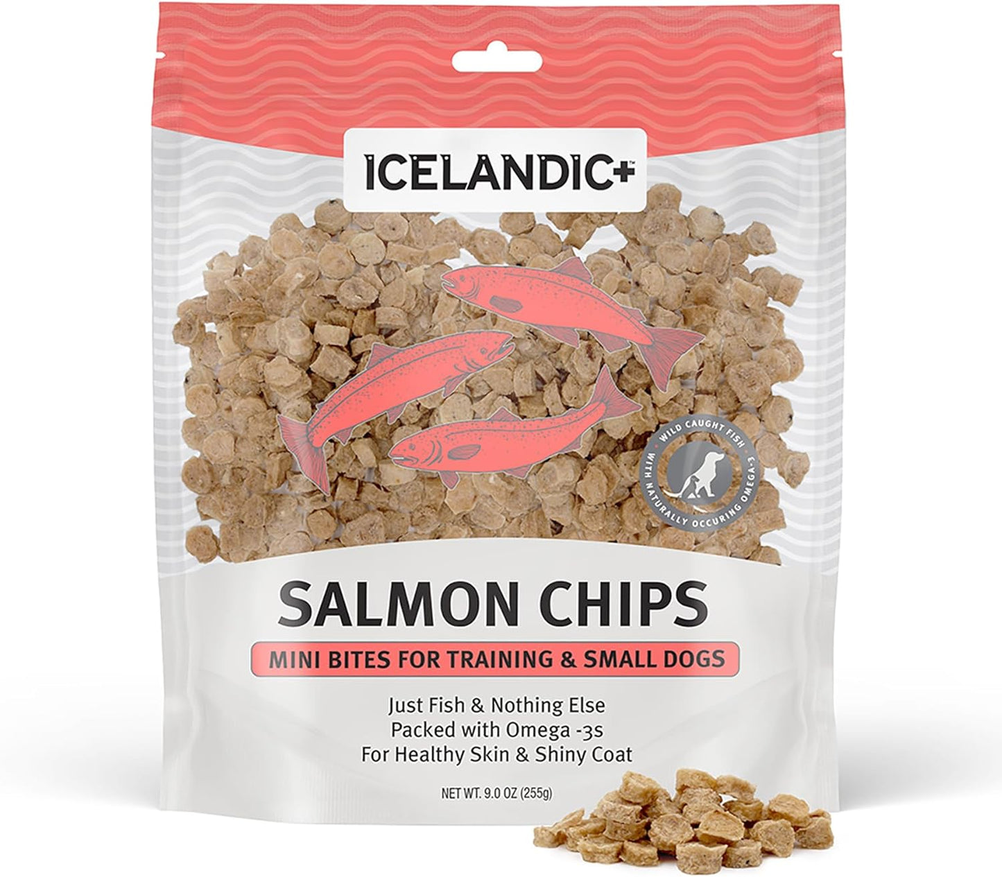 Icelandic+-Mini-Fish-Chips:-Salmon-9oz---Dog-Treats,-for-Training-Small-873