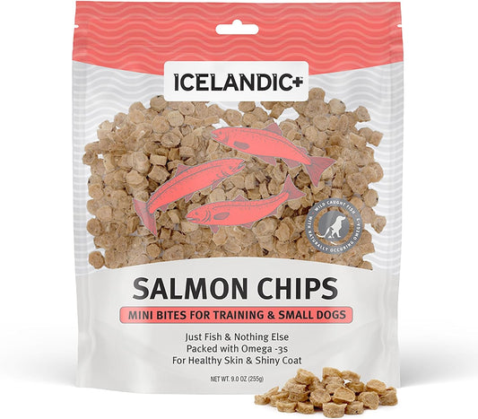 Icelandic+-Mini-Fish-Chips:-Salmon-9oz---Dog-Treats,-for-Training-Small-873