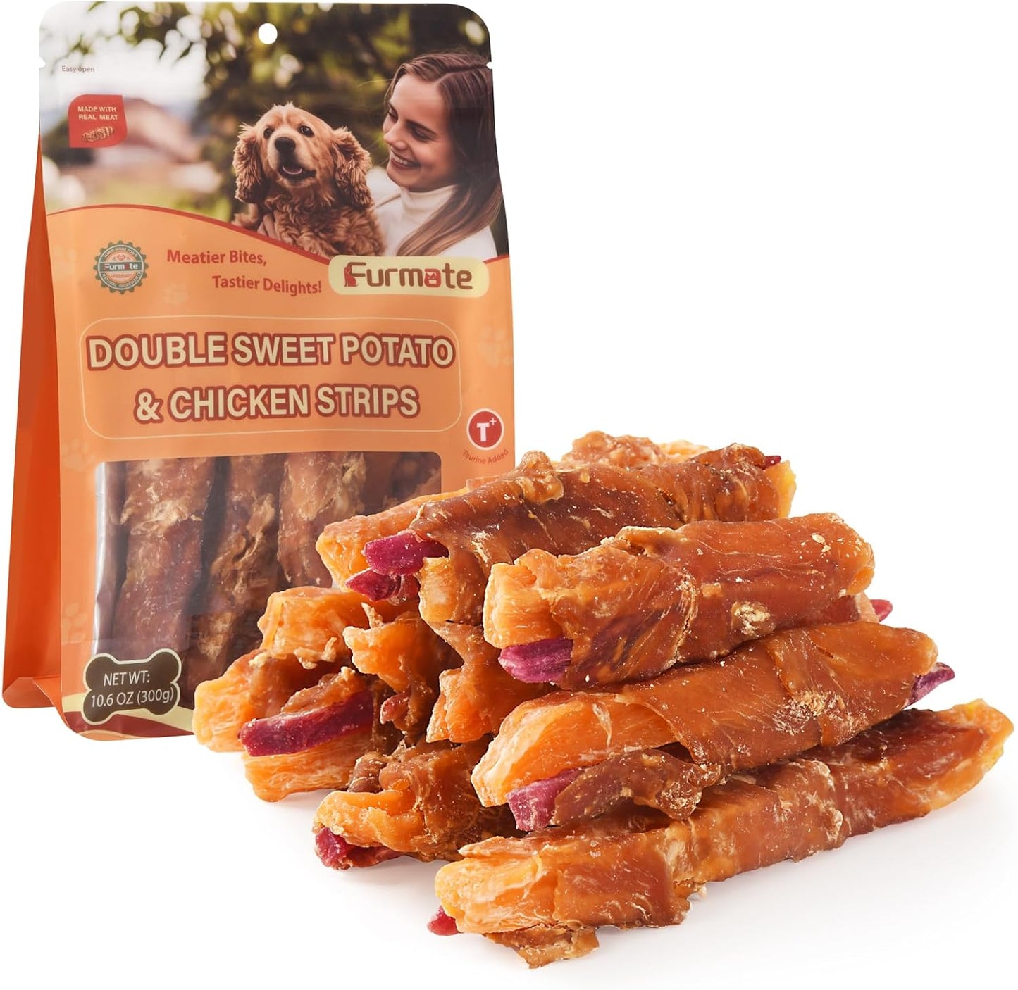Chicken-Jerky-Wrapped-Double-Sweet-Potato-Dog-Treats,Low-Fat-&-Rawhide-Free-High-999