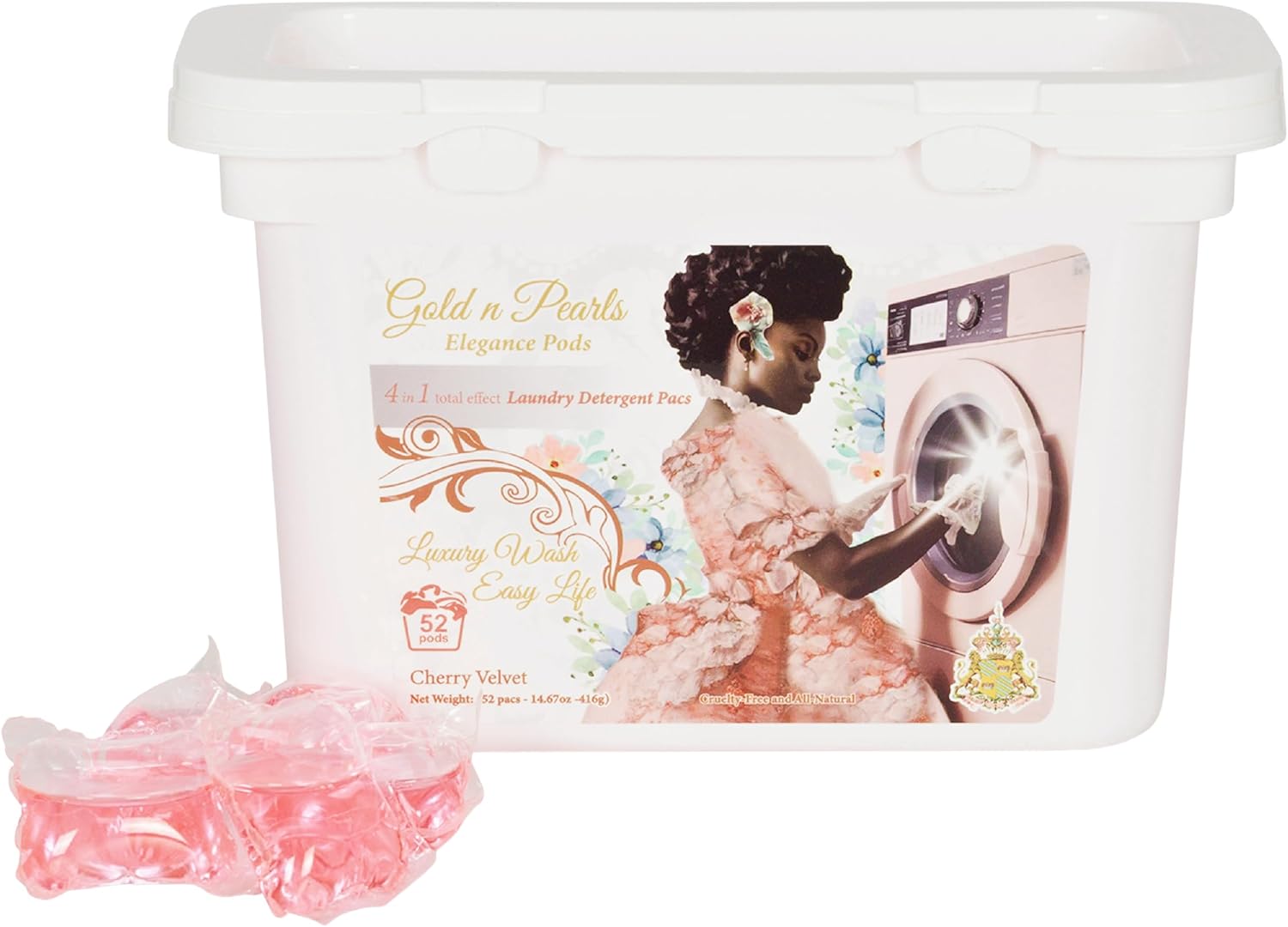 Gold-n-Pearls-4-in-1-Laundry-Pods,-Cherry-Velvet-Scent---Stain-Remover,-27