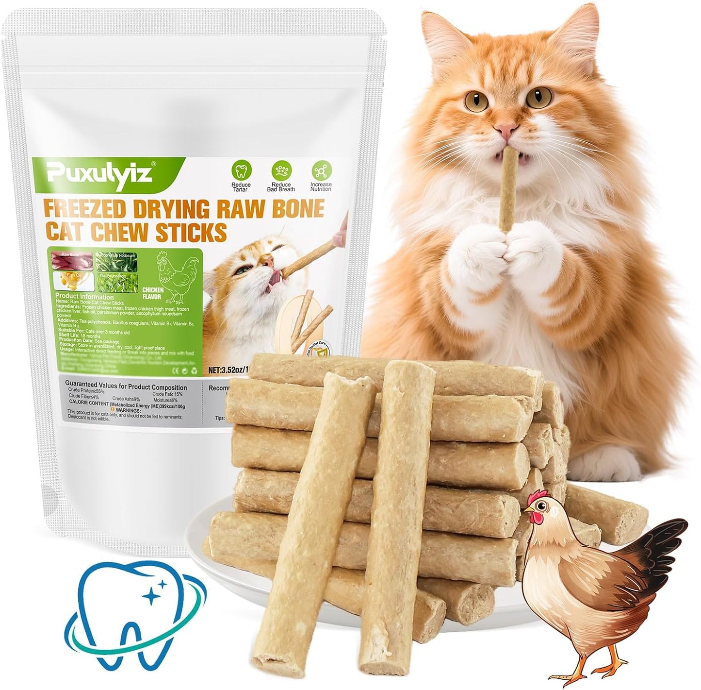 3.52oz/100g-Freezed-Dried-Cat-Chew-Sticks,-Cat-Dental-Treats-for-Freshens-Breath-and-1331
