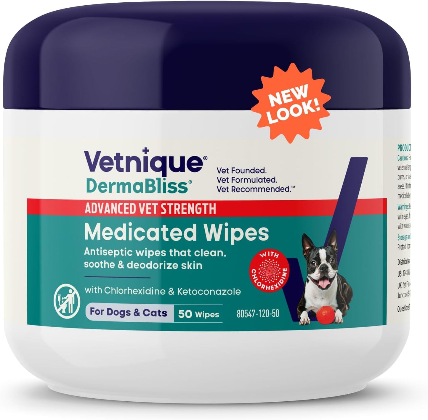 Vetnique-Dermabliss-Advanced-Strength-Medicated-Antibacterial-Wipes-for-Dogs-with-Chlorhexidine-Infections,-262
